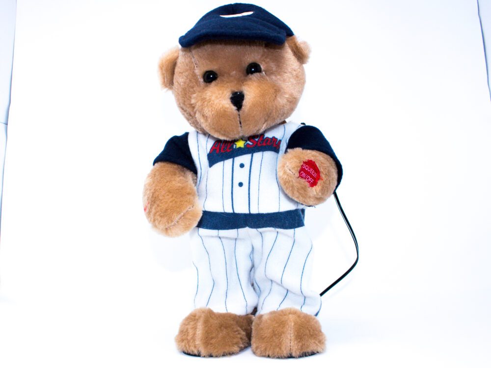 Baseball Bear - Switch Adapted Toy available in the lending library at FAAST.org