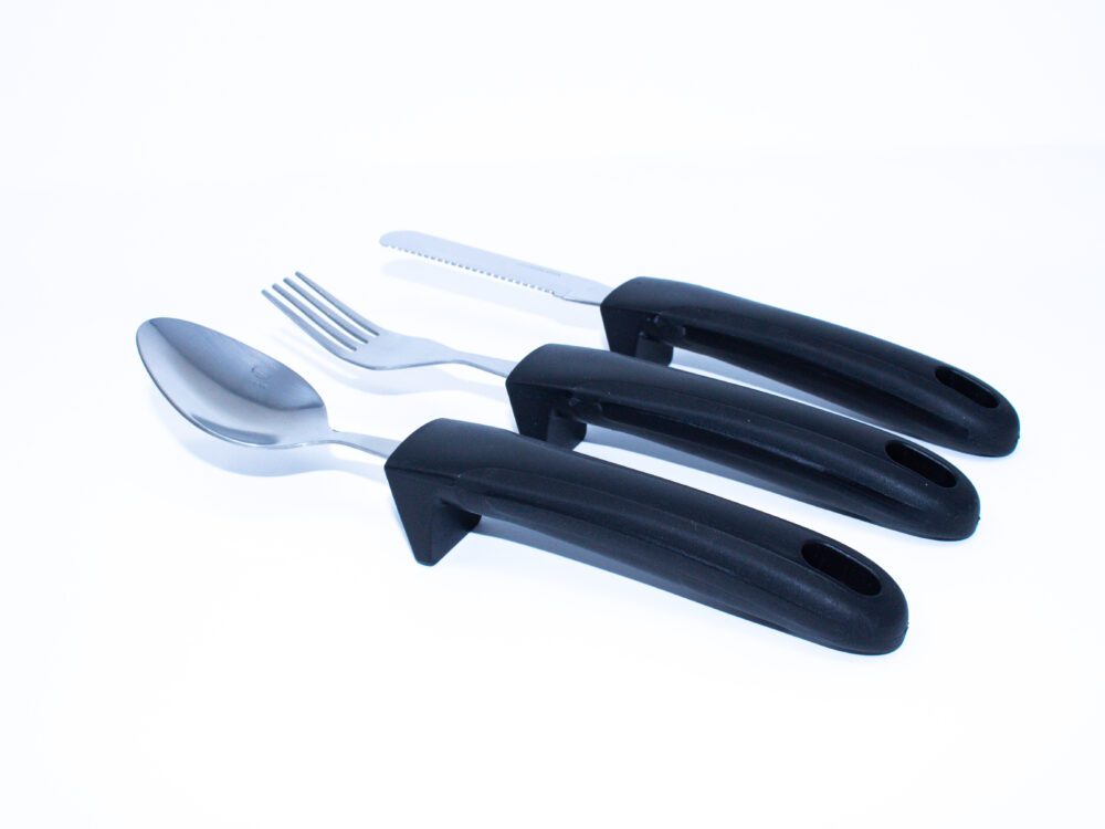 Adaptive Eating Utensil Set available in the lending library at FAAST.org